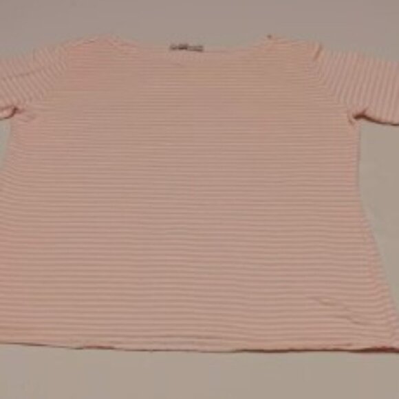 Cut Loose Tee Women's M Shirt Pink w Pink Stripes 3/4 Sleeves Cute Casual Top - Picture 8 of 8